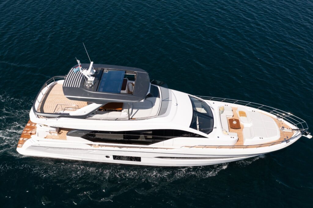 prewi yacht charter aerial starboard side view