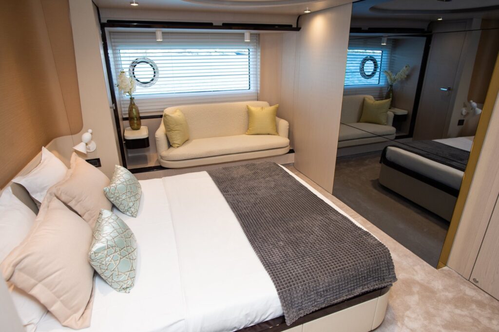 prewi yacht charter master suite with a private sofa