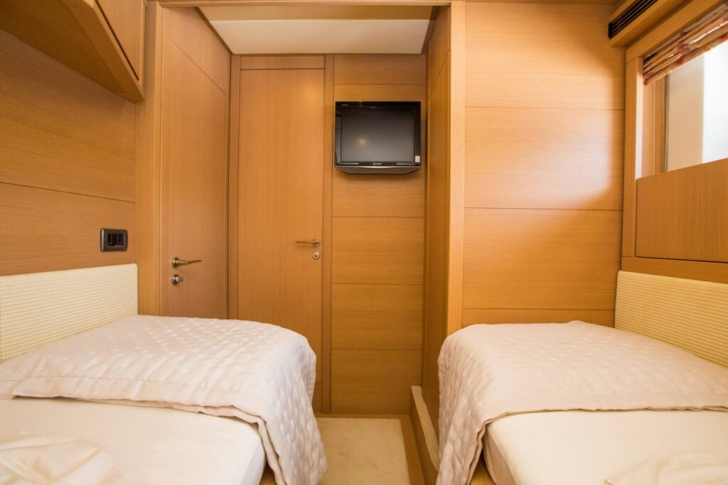 salt yacht charter twin cabin with tv
