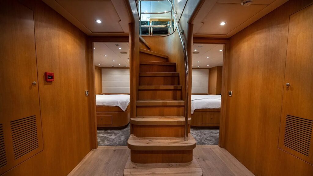 bandido yacht charter lower deck stairway