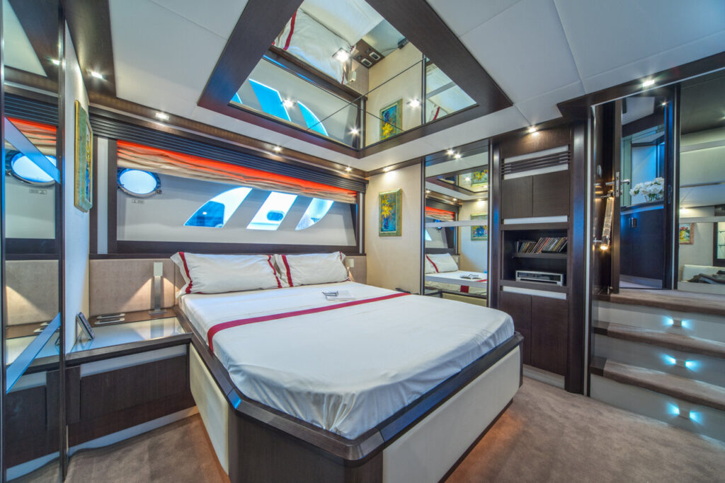 discovery yacht charter master suite view