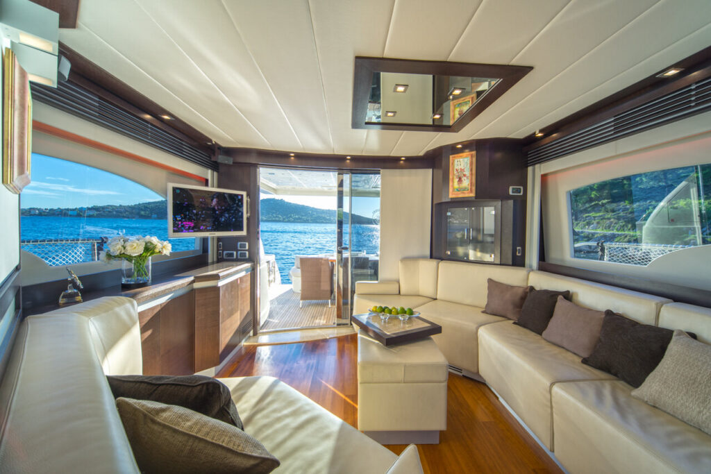 discovery yacht charter salon area view