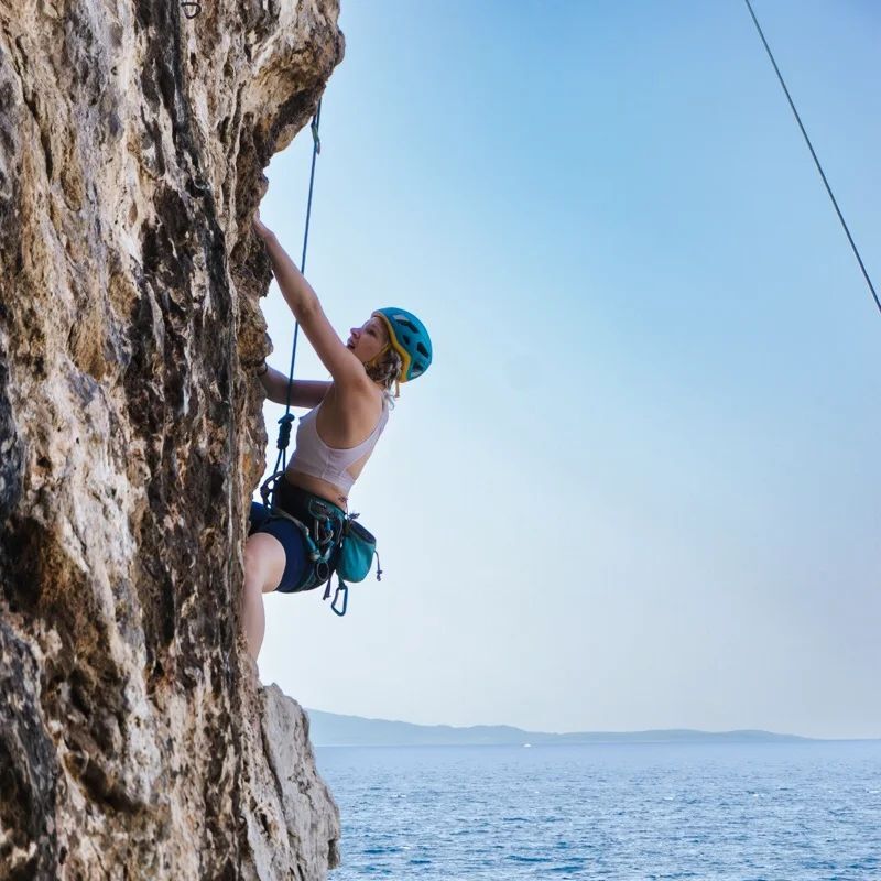 Rock climbing in Croatia, during a yacht charter holiday