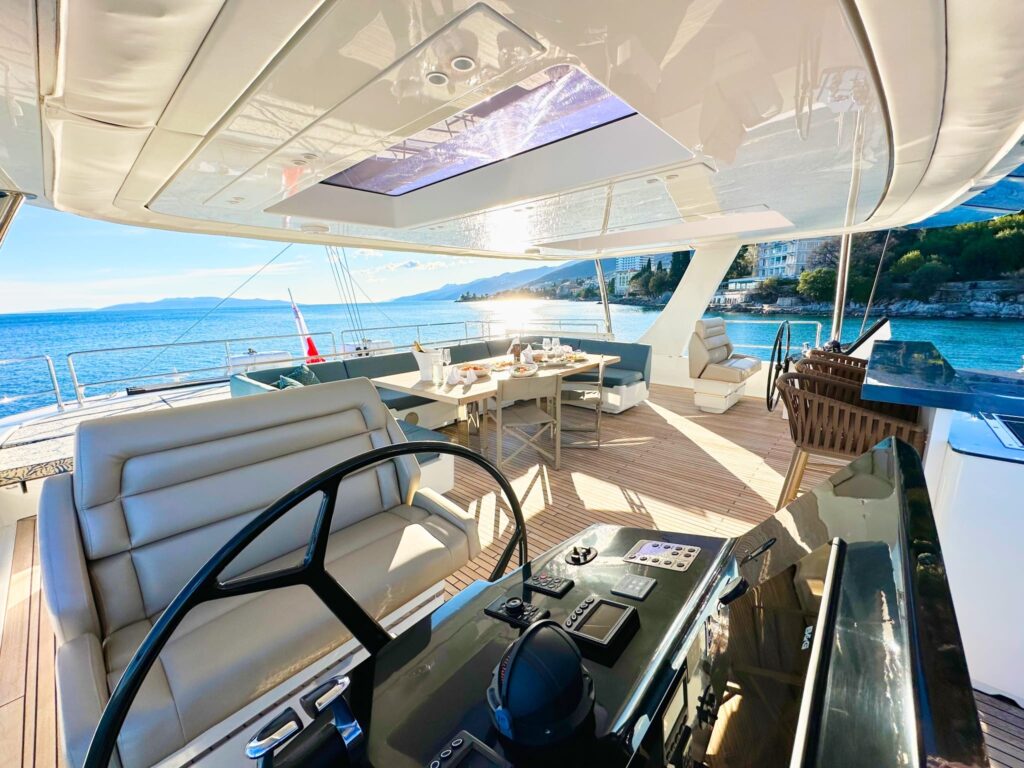 nala one catamaran yacht sundeck helm area