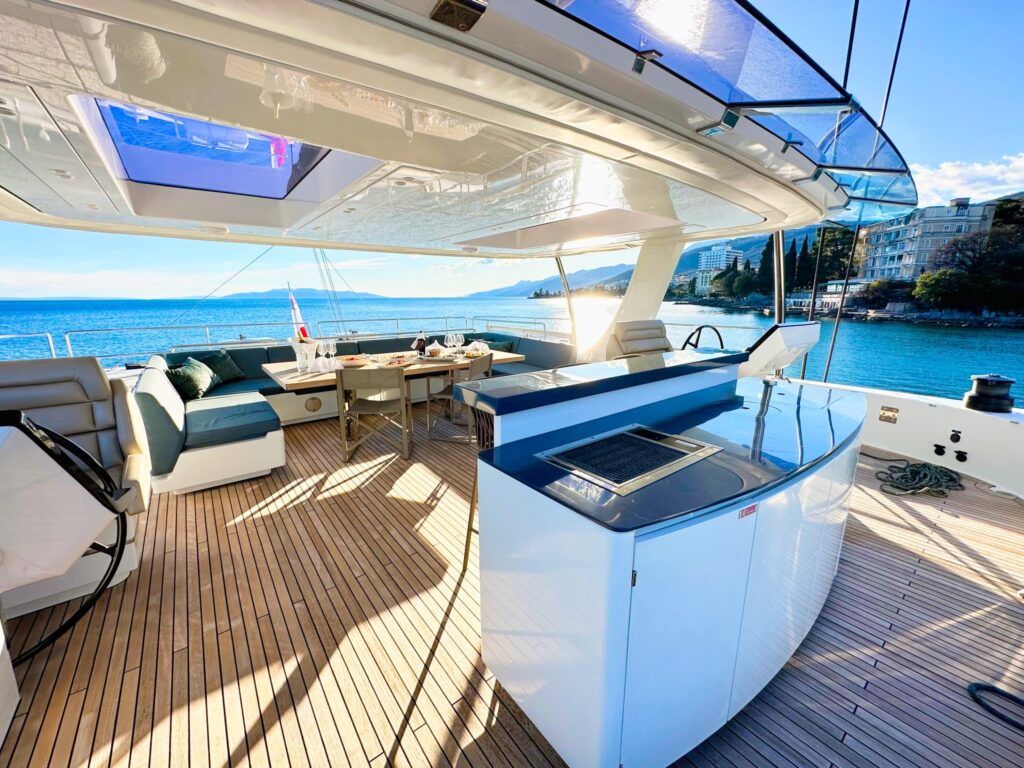 nala one catamaran yacht sundeck bbq & bar