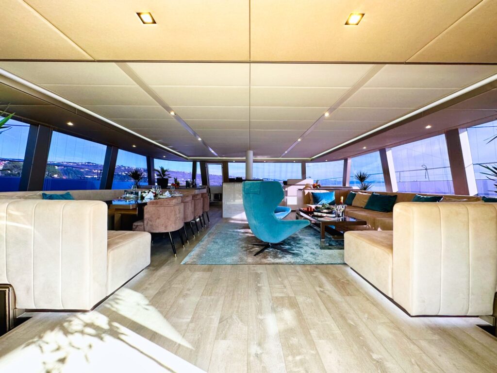 nala one catamaran yacht main salon view