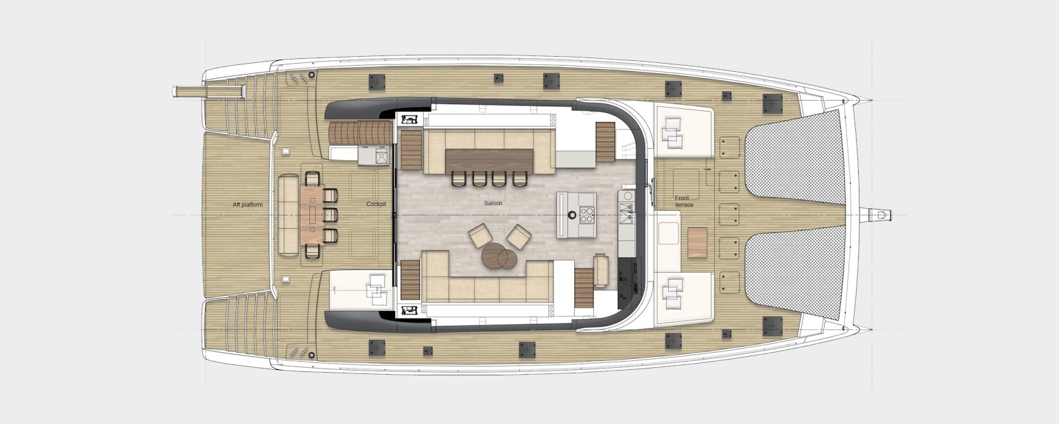 nala one catamaran yacht layout