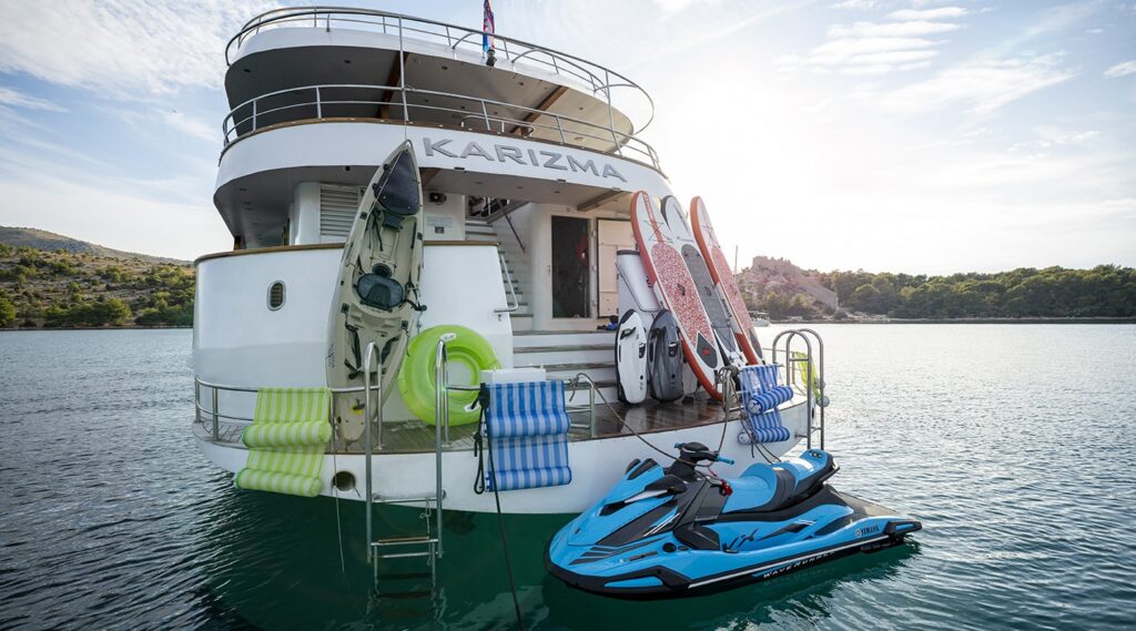 karizma yacht charter water toys