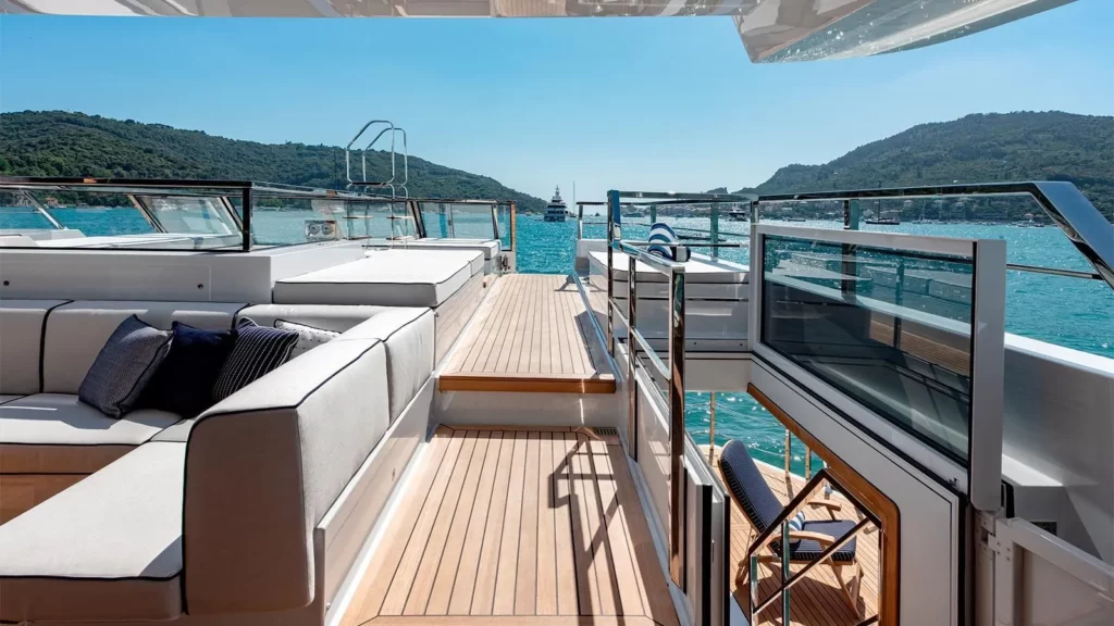 lady lena yacht charter main deck aft pathway