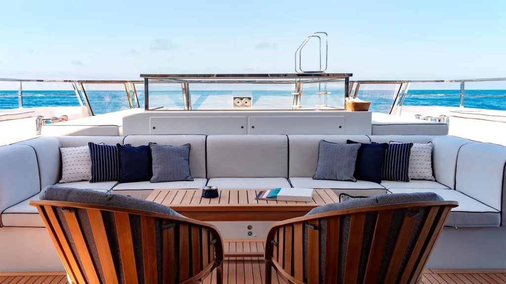 lady lena yacht charter main deck aft sofa & chairs