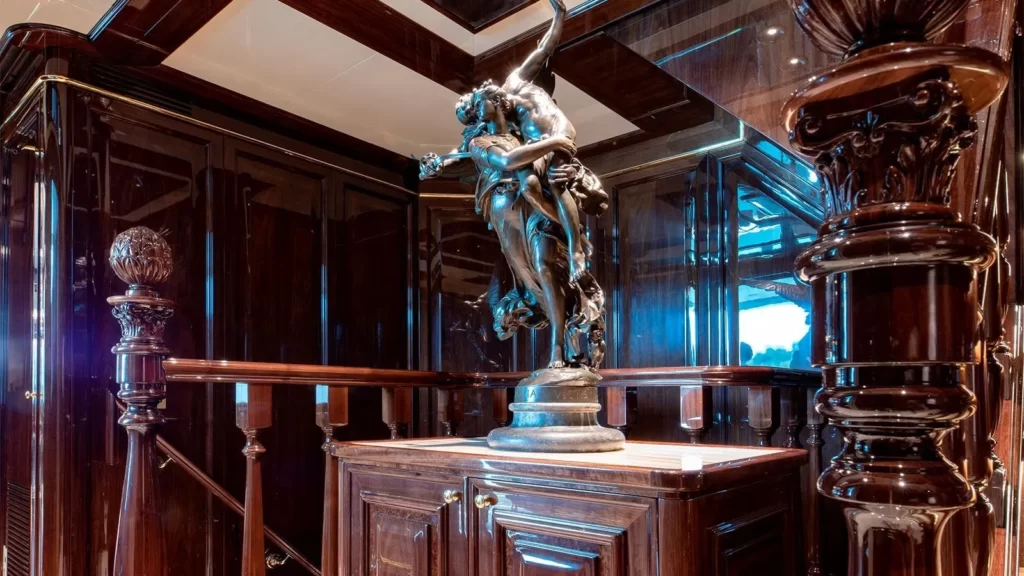lady lena yacht charter statue in the lobby