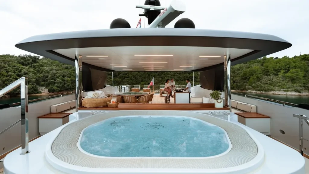 lady lena yacht charter sundeck jacuzzi and lounge
