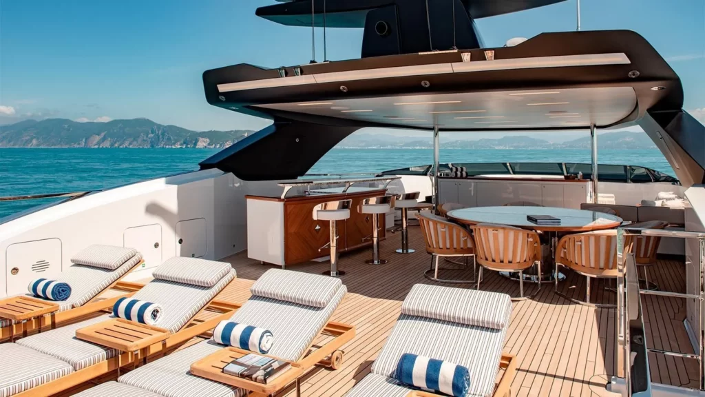 lady lena yacht charter sundeck sun loungers