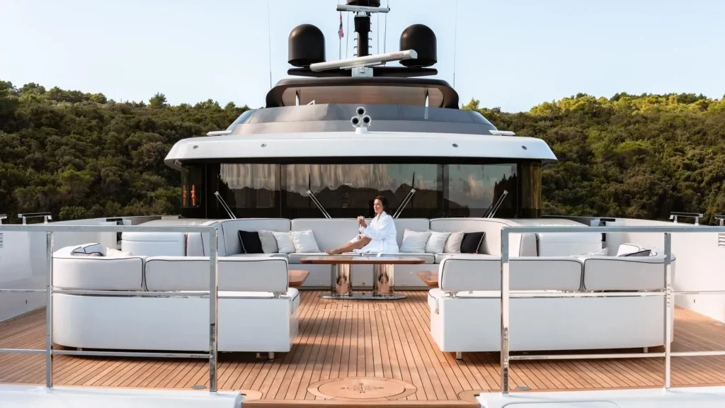 lady lena yacht charter upper deck front
