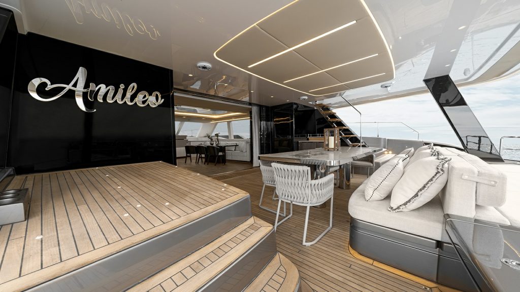 amileo catamaran yacht aft deck