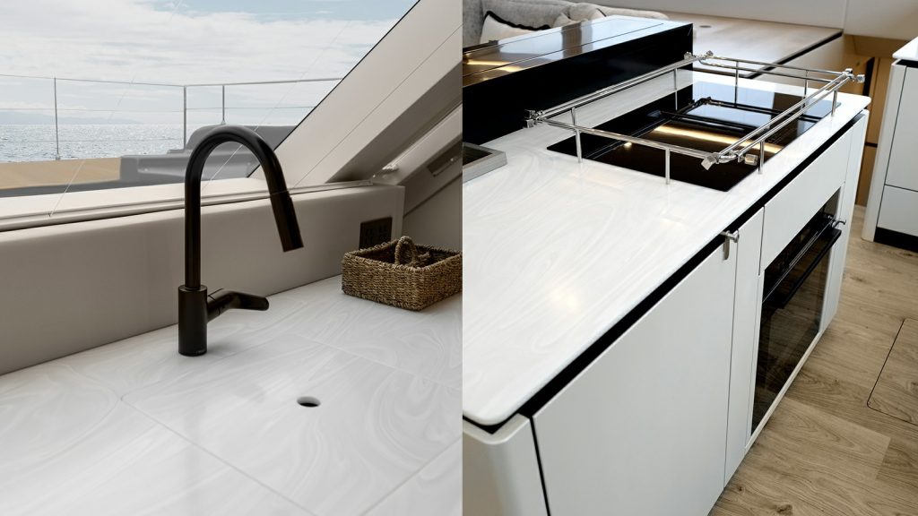 amileo catamaran yacht galley