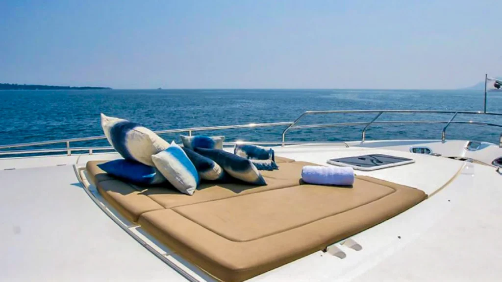 gitana ii yacht charter sunbathing area