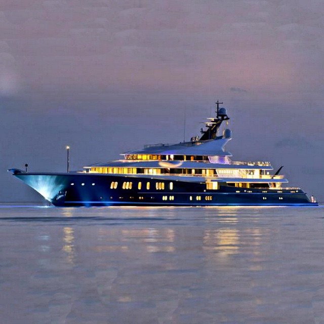 Phoenix 2 yacht at night