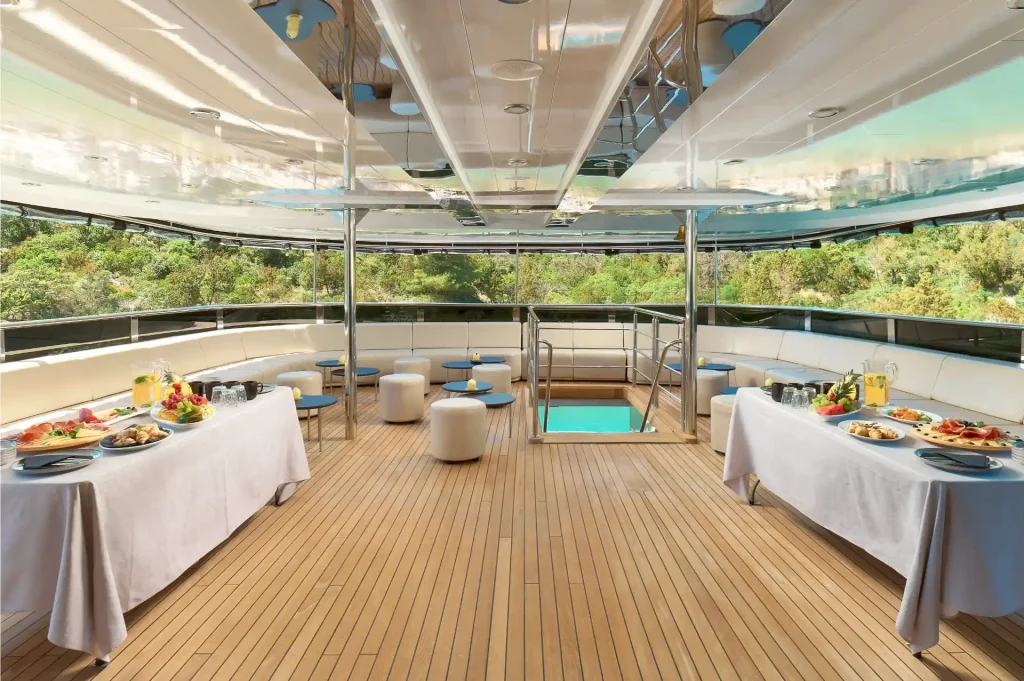 cristal yacht charter bridge deck aft