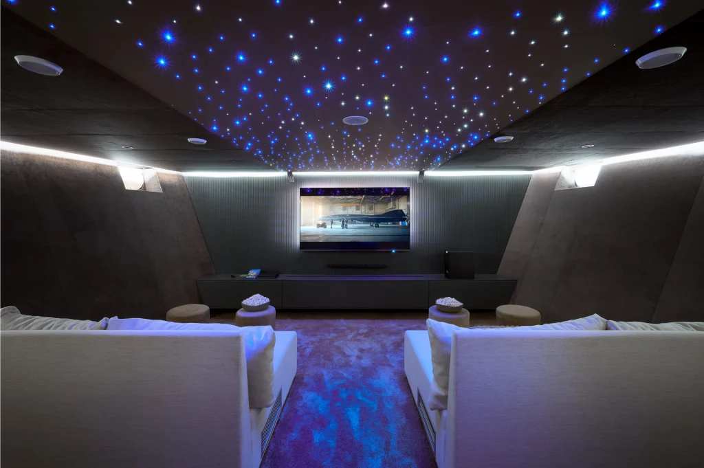 cristal yacht charter cinema room