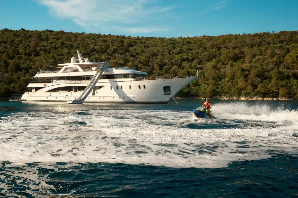 cristal yacht charter jet ski ride