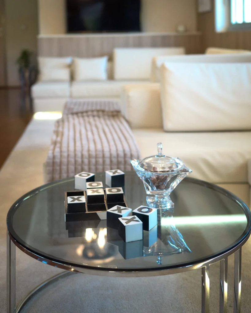 cristal yacht charter main salon table