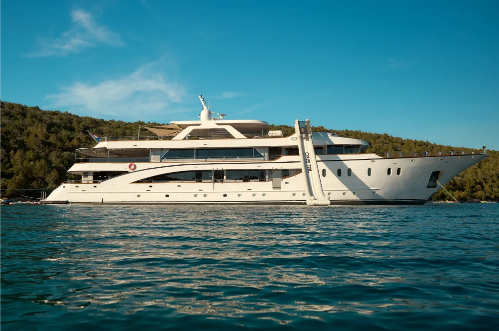 cristal yacht charter side view