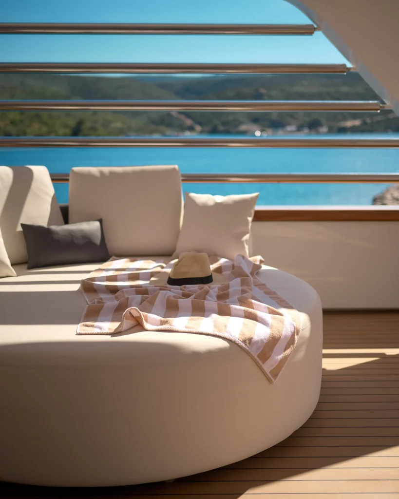 cristal yacht charter sundeck sofa