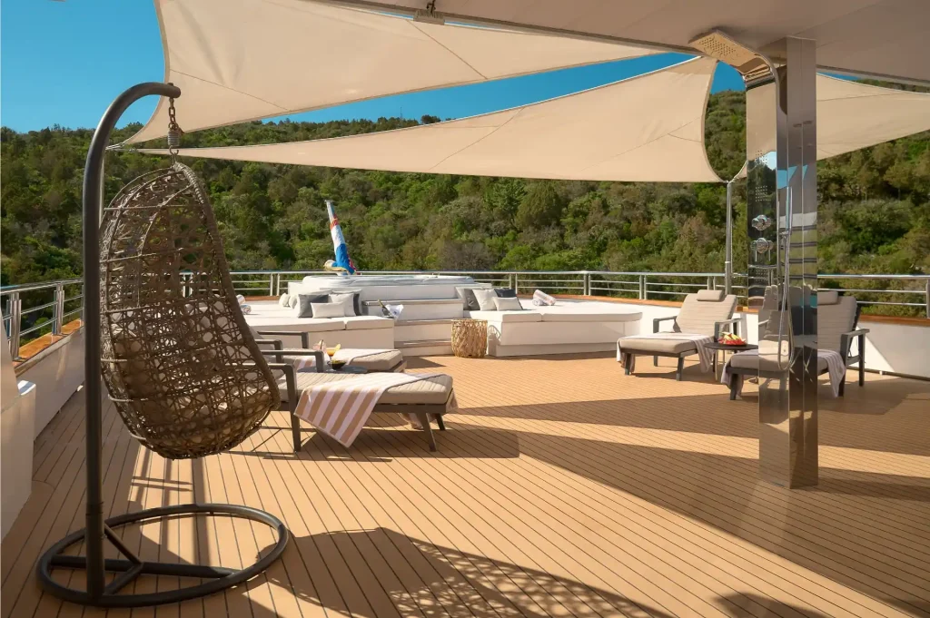 cristal yacht charter sundeck view