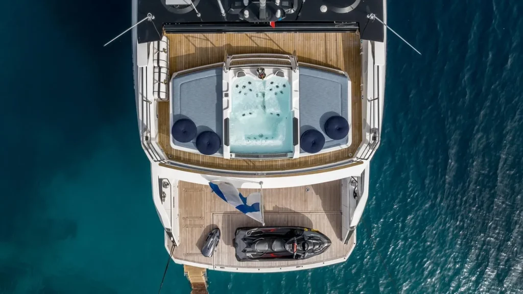 exit yacht charter aft aerial view