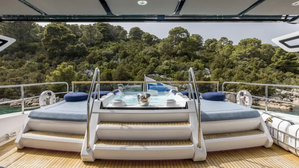 exit yacht charter jacuzzi lounge