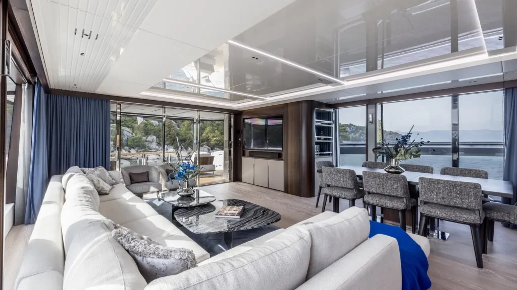 exit yacht charter salon area