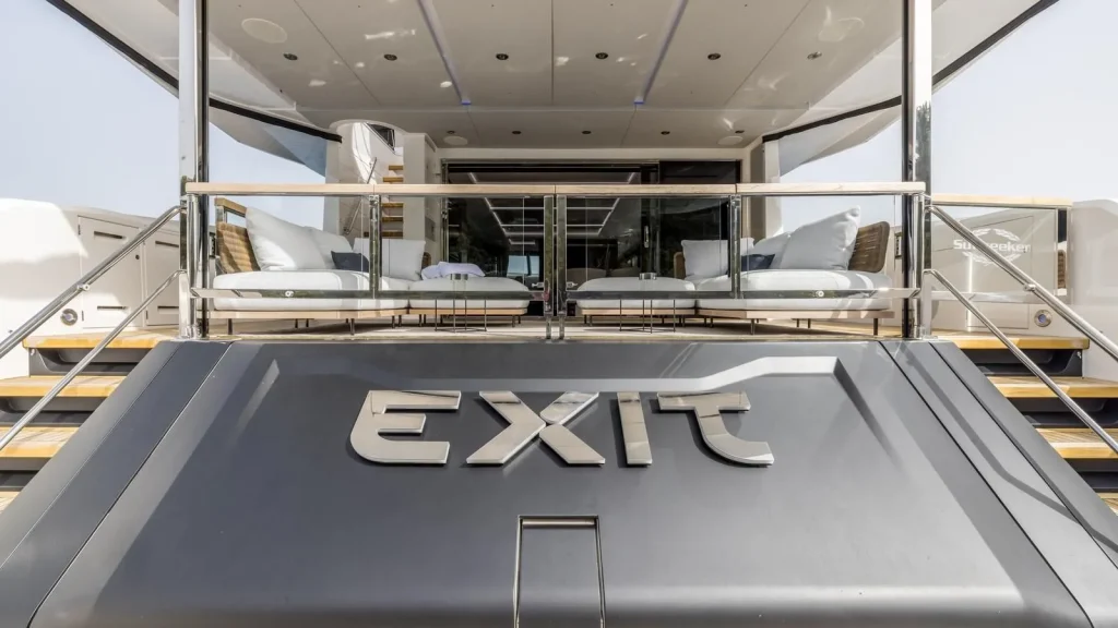 exit yacht charter transom door