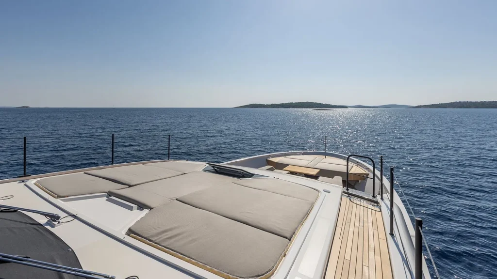 jicj yacht charter bow sunbathing area