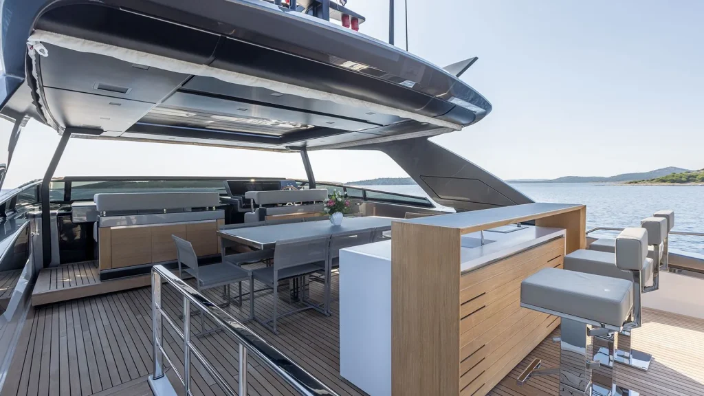 jicj yacht charter flybridge dining and bar