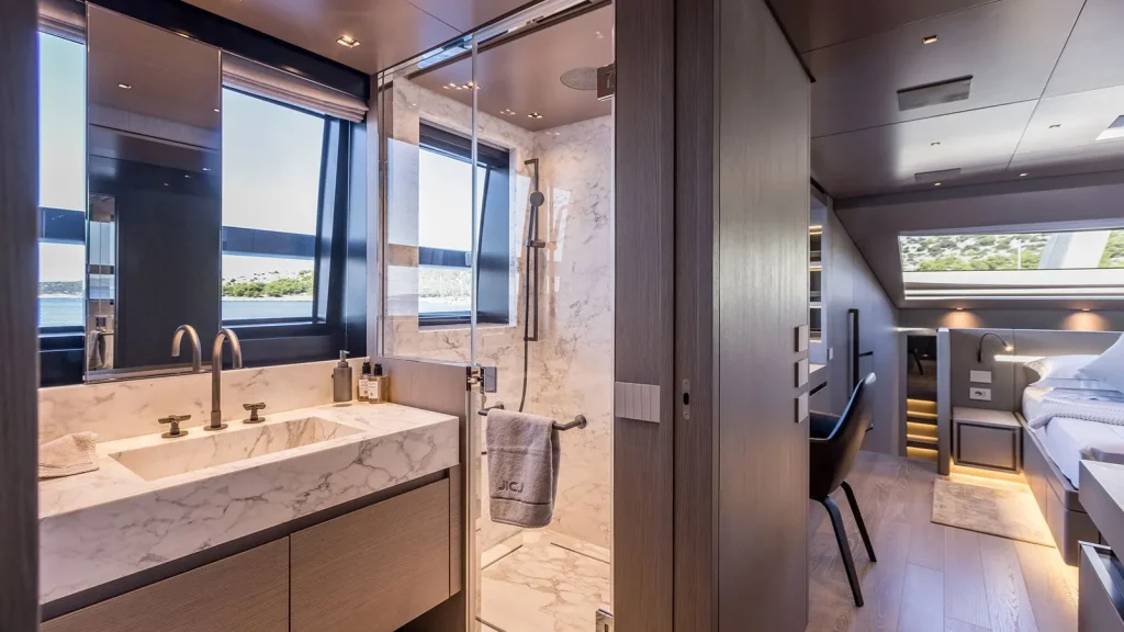 jicj yacht charter master en suite view