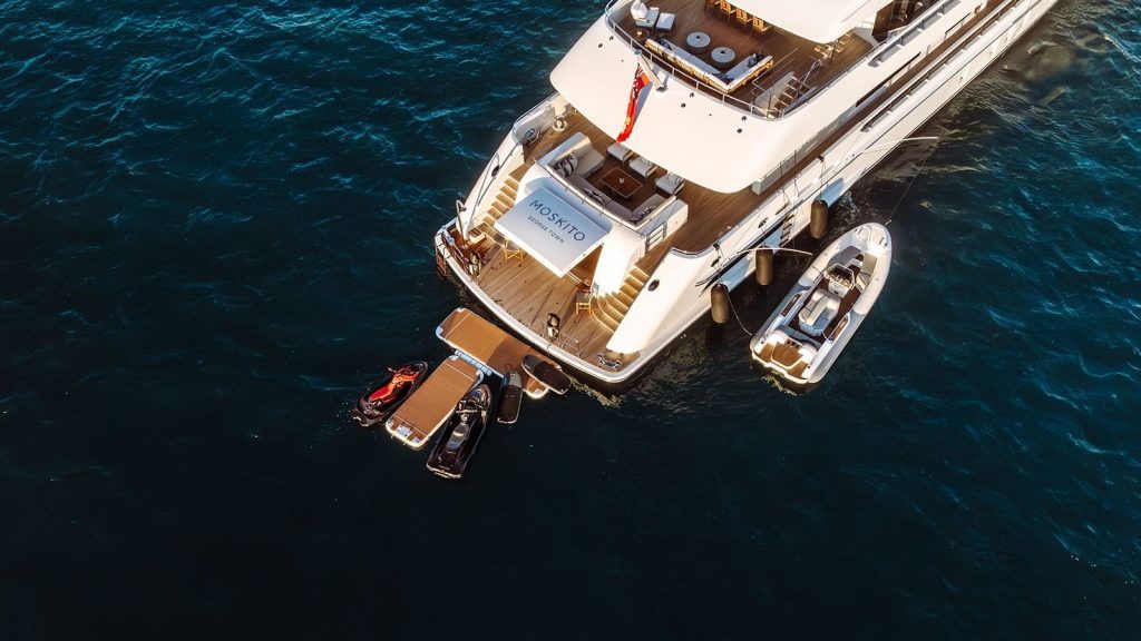 moskito yacht charter aerial rear view