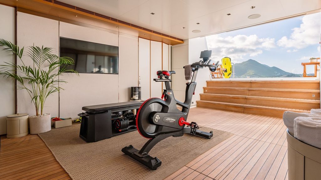 moskito yacht charter beach club gym equipment