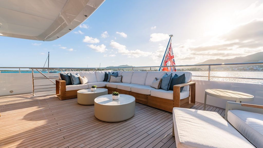 moskito yacht charter bridge deck aft lounge