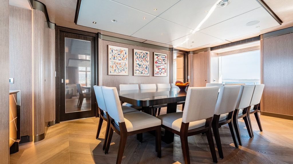 moskito yacht charter main deck dining area