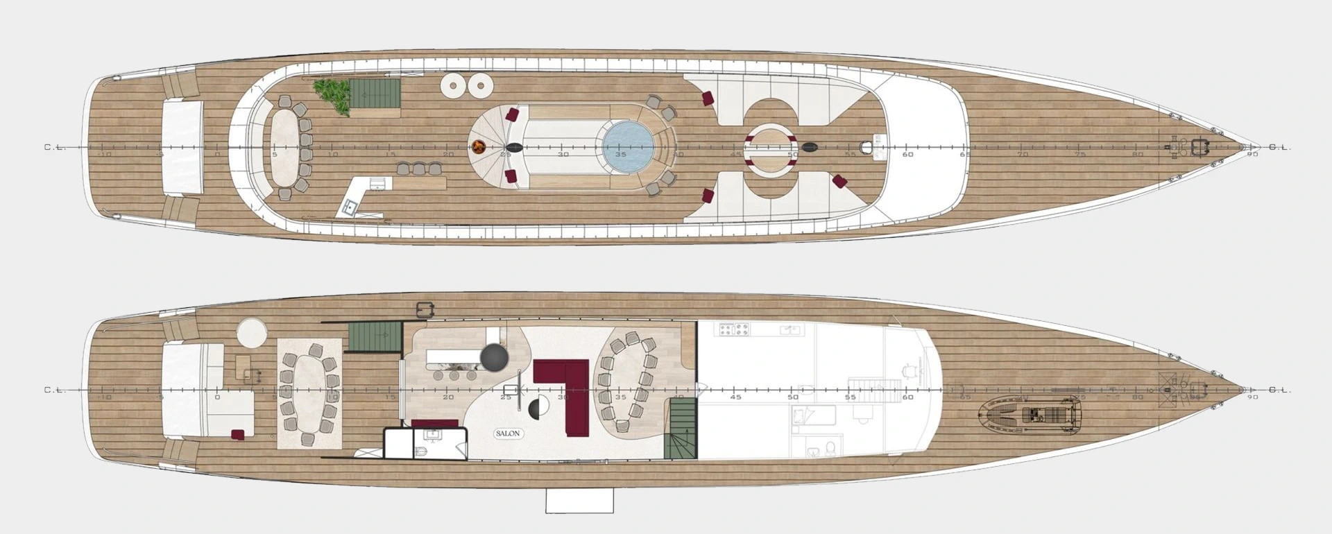 reposado yacht charter layout