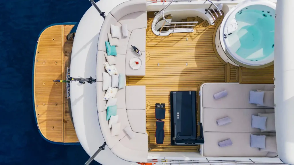 dream yacht charter flybridge aerial view