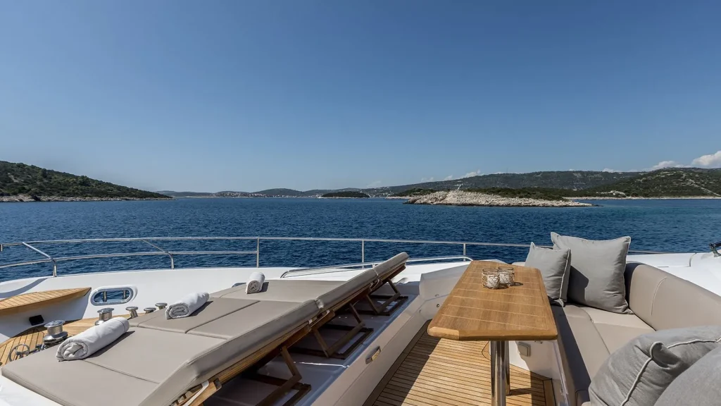 experience yacht charter bow lounge area