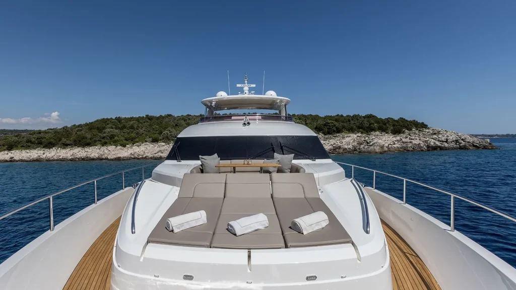 experience yacht charter bow sunbathing area