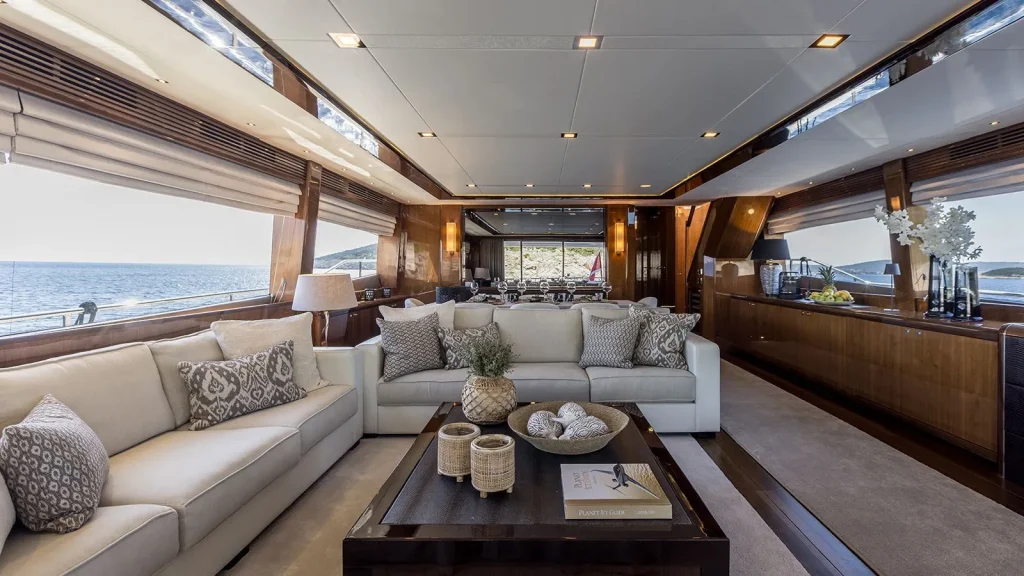 experience yacht charter salon area