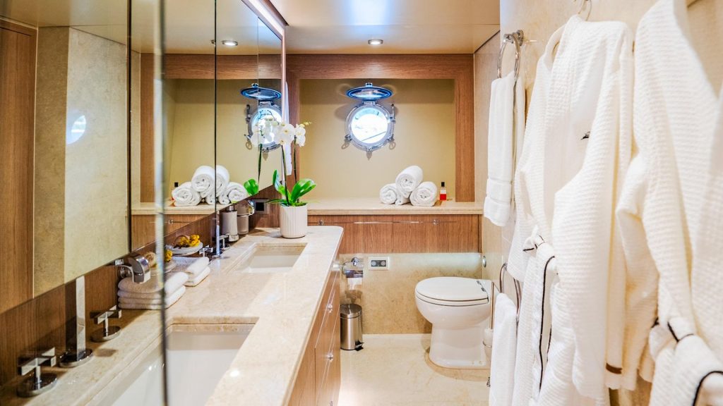 Dream yacht charter master cabin bathroom