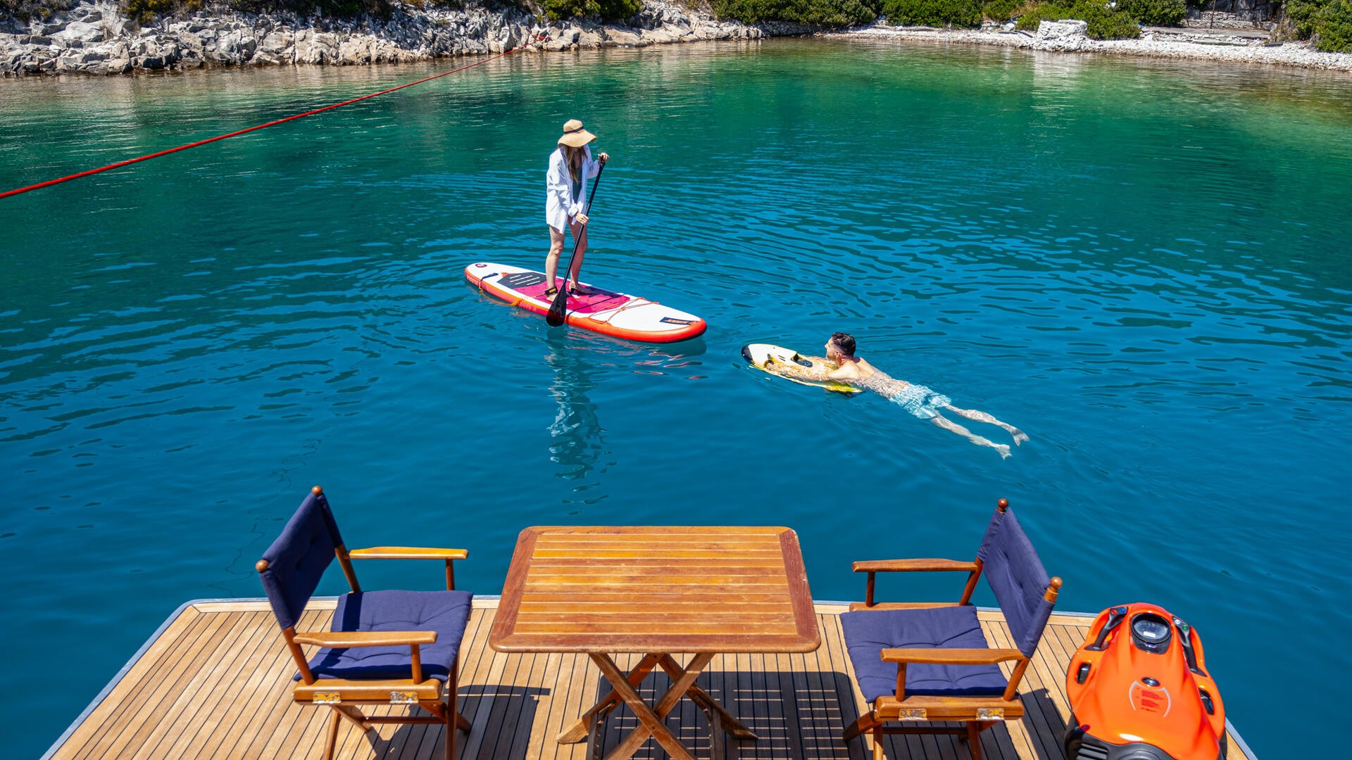 NO STRESS Yacht Charter Swimming Platform with Watertoys NO STRESS Yacht Charter Swimming Platform with Watertoys