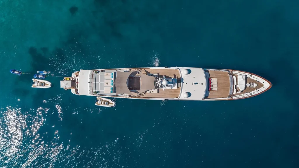 victory yacht charter bird eye view