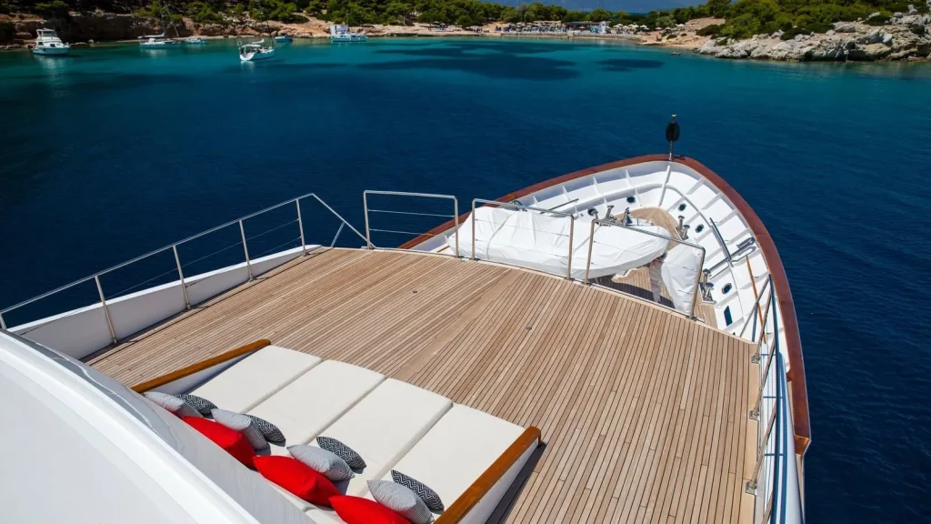 victory yacht charter bow sunbathing area