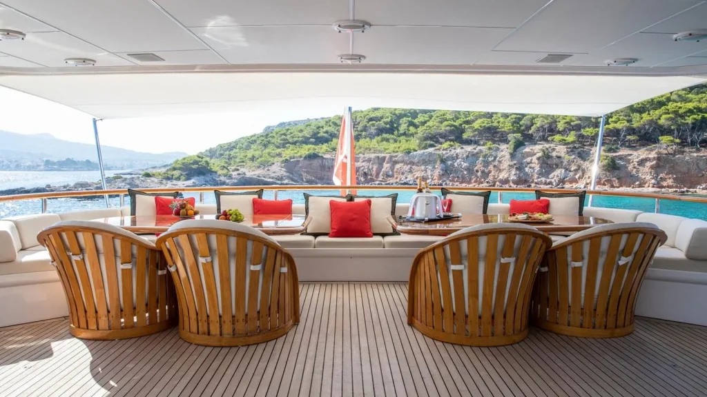 victory yacht charter bridge deck aft